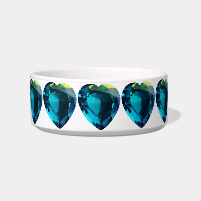 Heart Aquamarine, blauw Voerbakje (Voorkant)