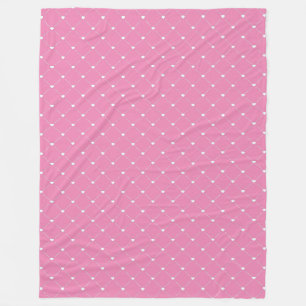 Heart Argyle Pink Fleece Blanket Deken