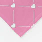 Heart Argyle Pink Fleece Blanket Deken (Hoek)