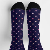 Heart Argyle Roze Pattern op Navy Blue Sokken (Top)