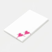 Heart & Arrow-Raspberry Post-it® Notes (Schuin)