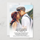 Heart & Arrows Aangepast fotohuwelijk Magnetische Uitnodiging (Voorkant)