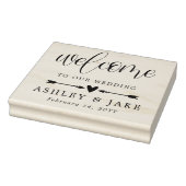 Heart & Arrows Cute Wedding Welcome Rubberstempel (Stempel)