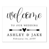 Heart & Arrows Cute Wedding Welcome Rubberstempel (Afrduk)