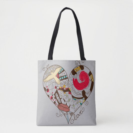 Heart Art Design Canvas tas (Voorkant)