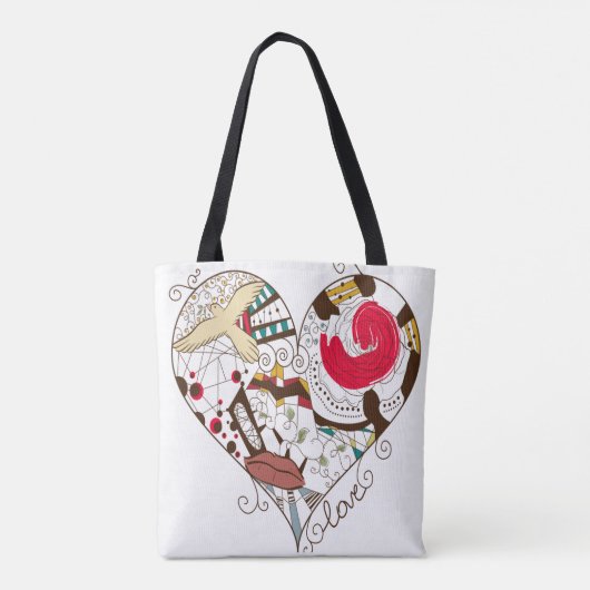 Heart Art Design Canvas tas (Achterkant)