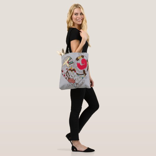 Heart Art Design Canvas tas (Op model)