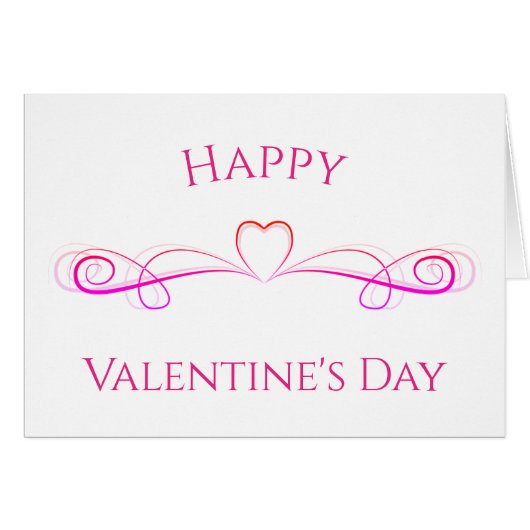 Heart Art Happy Valentine's Day Kaart (Voorkant Horizontaal)