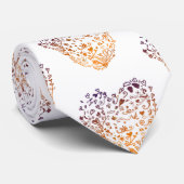 Heart Art Kleurrijke Harten Stropdas, Valentijn Stropdas (Opgerold)