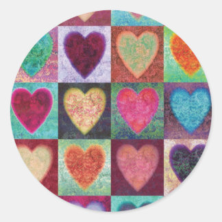 Heart Art Tiles Ronde Sticker