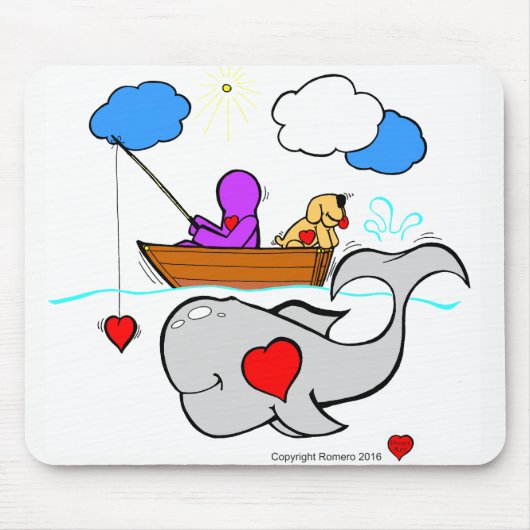 Heart Art Whale Muismat (Voorkant)