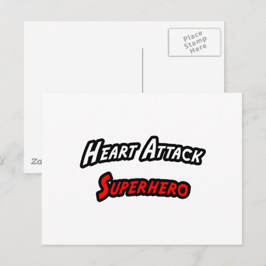 Heart Attack Superheld Briefkaart (Voorkant / Achterkant)