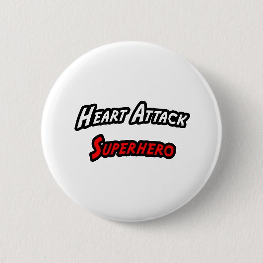 Heart Attack Superheld Ronde Button 5,7 Cm (Voorkant)