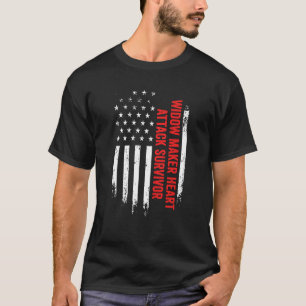Heart Attack Survivor American Flag Re T-shirt