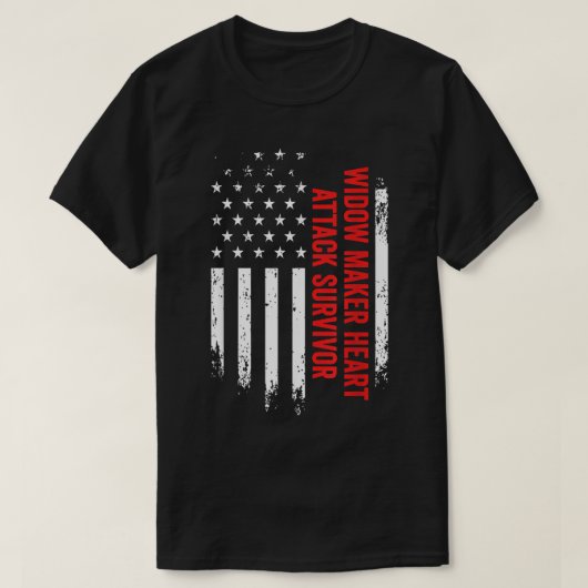 Heart Attack Survivor American Flag Re T-shirt (Design voorkant)