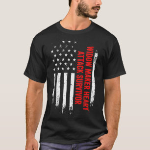 Heart Attack Survivor American Flag Re T-shirt