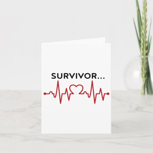 Heart Attack Survivor Gifts Survivor Hearts Diseas Kaart (Voorkant)
