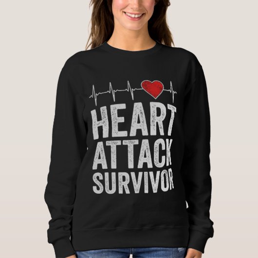 Heart Attack Survivor Heart Disease Awareness Hear Trui (Voorkant)
