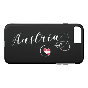 Heart Austria Cell Phone Case, Oostenrijkse vlag iPhone 8/7 Plus Hoesje