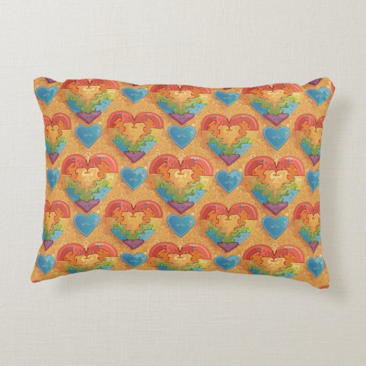 Heart autism accent kussen (Achterkant)