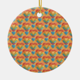 Heart autism keramisch ornament