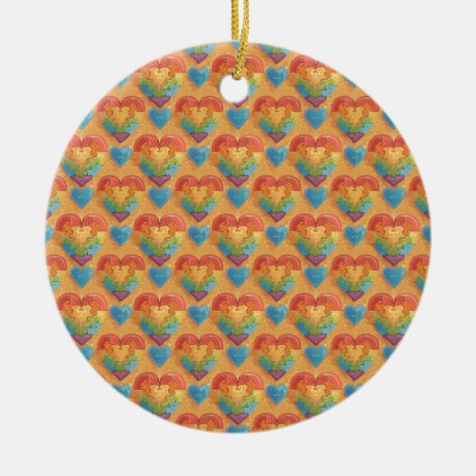 Heart autism keramisch ornament (Voorkant)