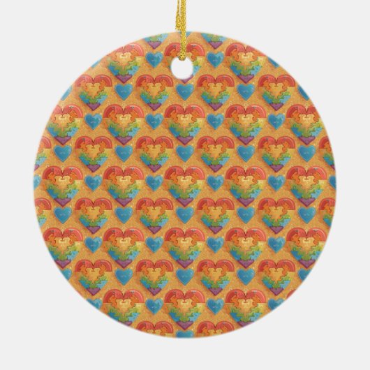 Heart autism keramisch ornament (Achterkant)