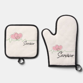 Heart Awareness, Surgery, Survivor Recovery Gifts Ovenwant & Pannenlap Set