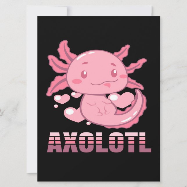 Heart Axolotl | Cute cartoon Axolotl (Voorkant)