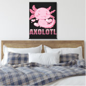 Heart Axolotl | Cute cartoon Axolotl Canvas Afdruk (Insitu (Slaapkamer))