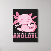 Heart Axolotl | Cute cartoon Axolotl Canvas Afdruk (Voorkant)
