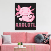 Heart Axolotl | Cute cartoon Axolotl Canvas Afdruk (Insitu (Woonkamer))