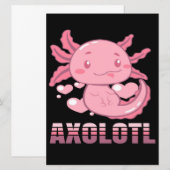 Heart Axolotl | Cute cartoon Axolotl Menu (Voorkant / Achterkant)
