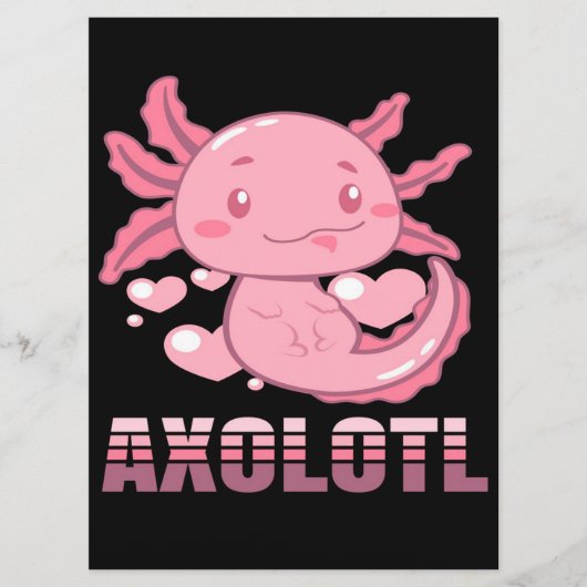 Heart Axolotl | Cute cartoon Axolotl Menu (Voorkant)