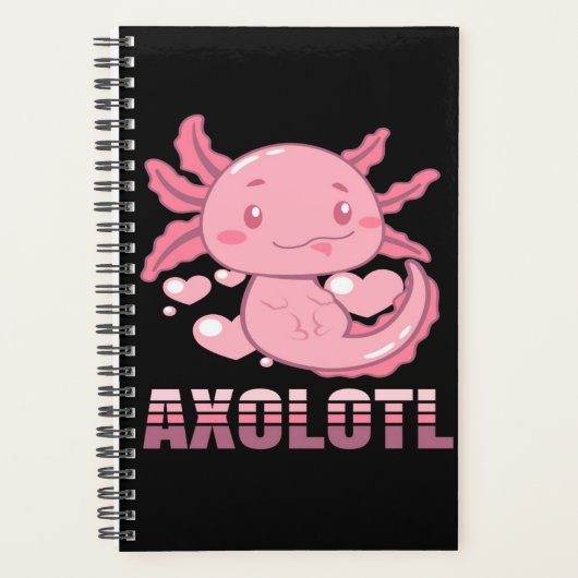Heart Axolotl | Cute cartoon Axolotl Planner (Voorkant)
