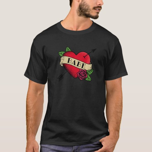 Heart Babe Tattoo T-shirt (Voorkant)