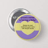 Heart Baby shower Naam spelden Ronde Button 5,7 Cm (Voorkant /achterkant)