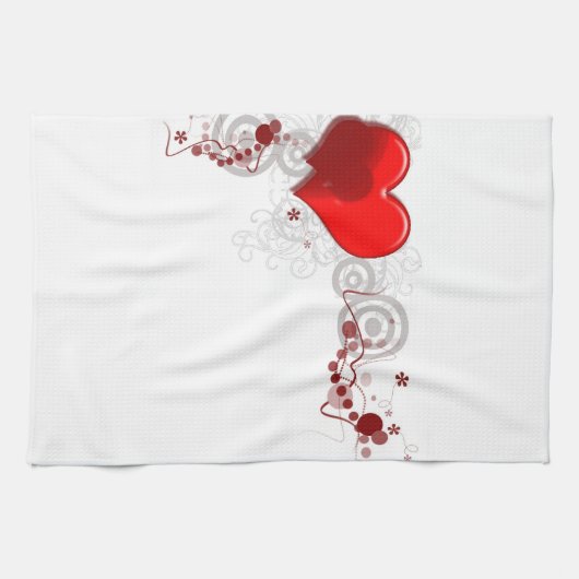 Heart Background Kitchen Towel Theedoek (Horizontaal)