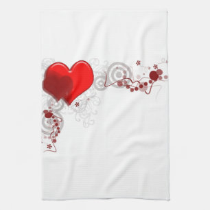Heart Background Kitchen Towel Theedoek