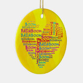 Heart Badaboom | gele golven Keramisch Ornament (Rechts)