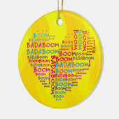 Heart Badaboom | gele golven Keramisch Ornament (Links)