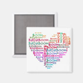 Heart Badaboom | Maak uw eigen achtergrond Magneet (Voorkant / Achterkant)