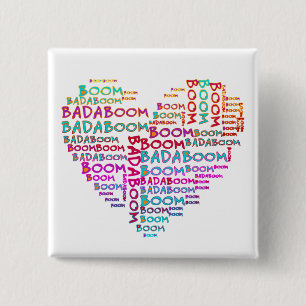 Heart Badaboom   Maak uw eigen achtergrond Vierkante Button 5,1 Cm