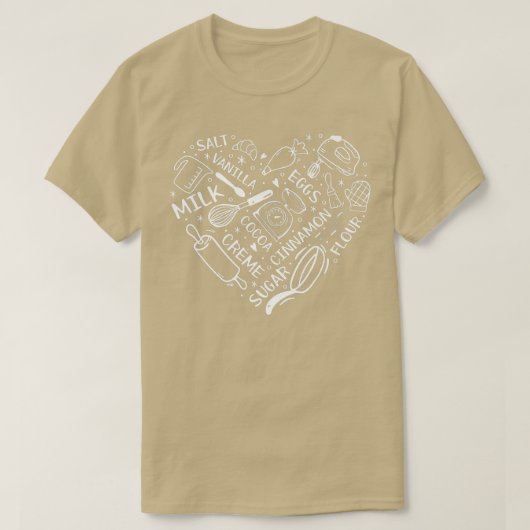 Heart Bake Baker Confectioner Baking Utensils Baki T-shirt (Design voorkant)