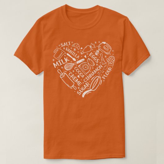 Heart Bake Baker Confectioner Baking Utensils Baki T-shirt (Design voorkant)