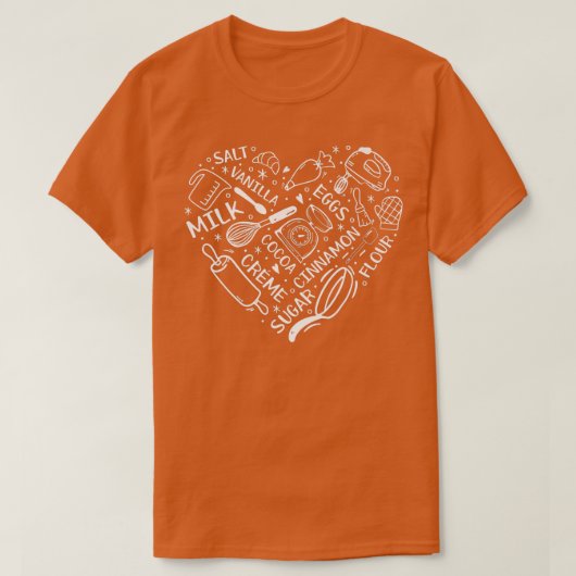 Heart Bake Baker Confectioner Baking Utensils Baki T-shirt (Design voorkant)