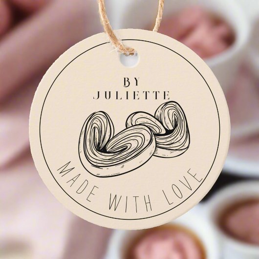 Heart Baked Goods Gemaakt met Liefde Blush Pink Bedankjes Labels