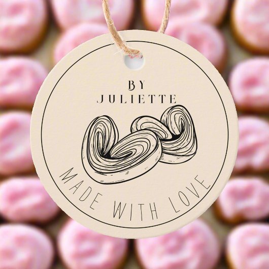 Heart Baked Goods Gemaakt met Liefde Blush Pink Bedankjes Labels