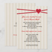 Heart Ball Fundraiser Event Invitation Kaart (Voorkant / Achterkant)