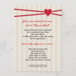 Heart Ball Fundraiser Event Invitation Kaart